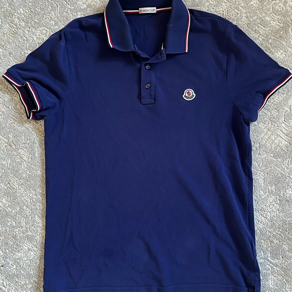 Moncler Dark Blue Polo Shirt with Logo